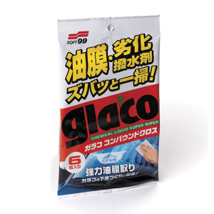 Glasrens Vådservietter Soft99 Glaco Glass Compound Wipes, 6 st
