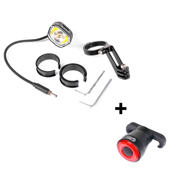 Elsykkellykt Light5 EB1000 - 1000 lm / Bafang, Frontlykt (uten adapter) + Light5 Blib baklykt