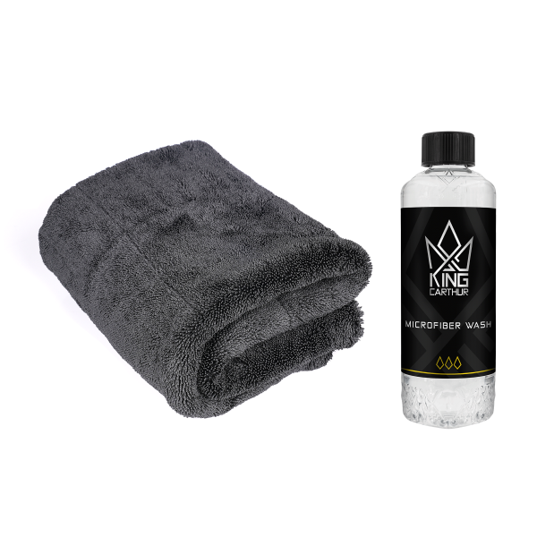 Kuivausliina King Carthur Black Diamond - 70×50 cm / 1800 g/m² / Mikrokuitu, 1 kpl + Mikrokuituliinojen pesuaine