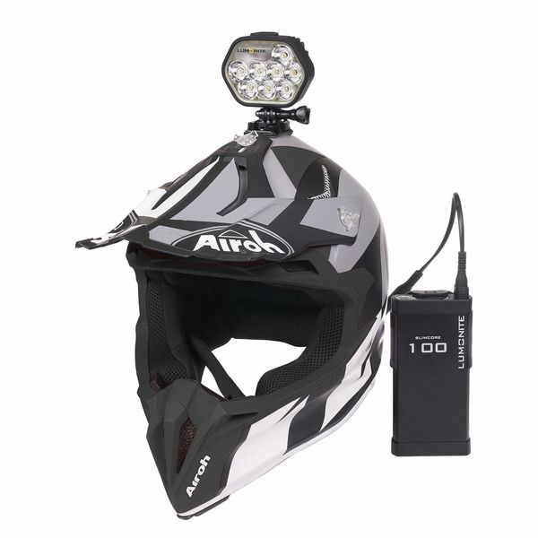 Enduro Hjälmpaket LUMONITE Leader - 6838 lm / Laddbar, 1 x Lampa & batteri + GoPro-fäste (6838 lm)
