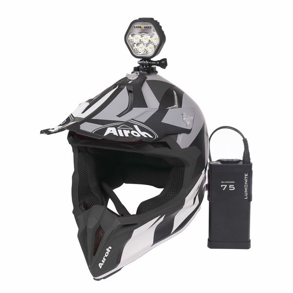 Enduro Hjälmpaket LUMONITE Navigator2 - 4195 lm / Laddbar, 1 x Lampa & batteri + GoPro-fäste (4195 lm)