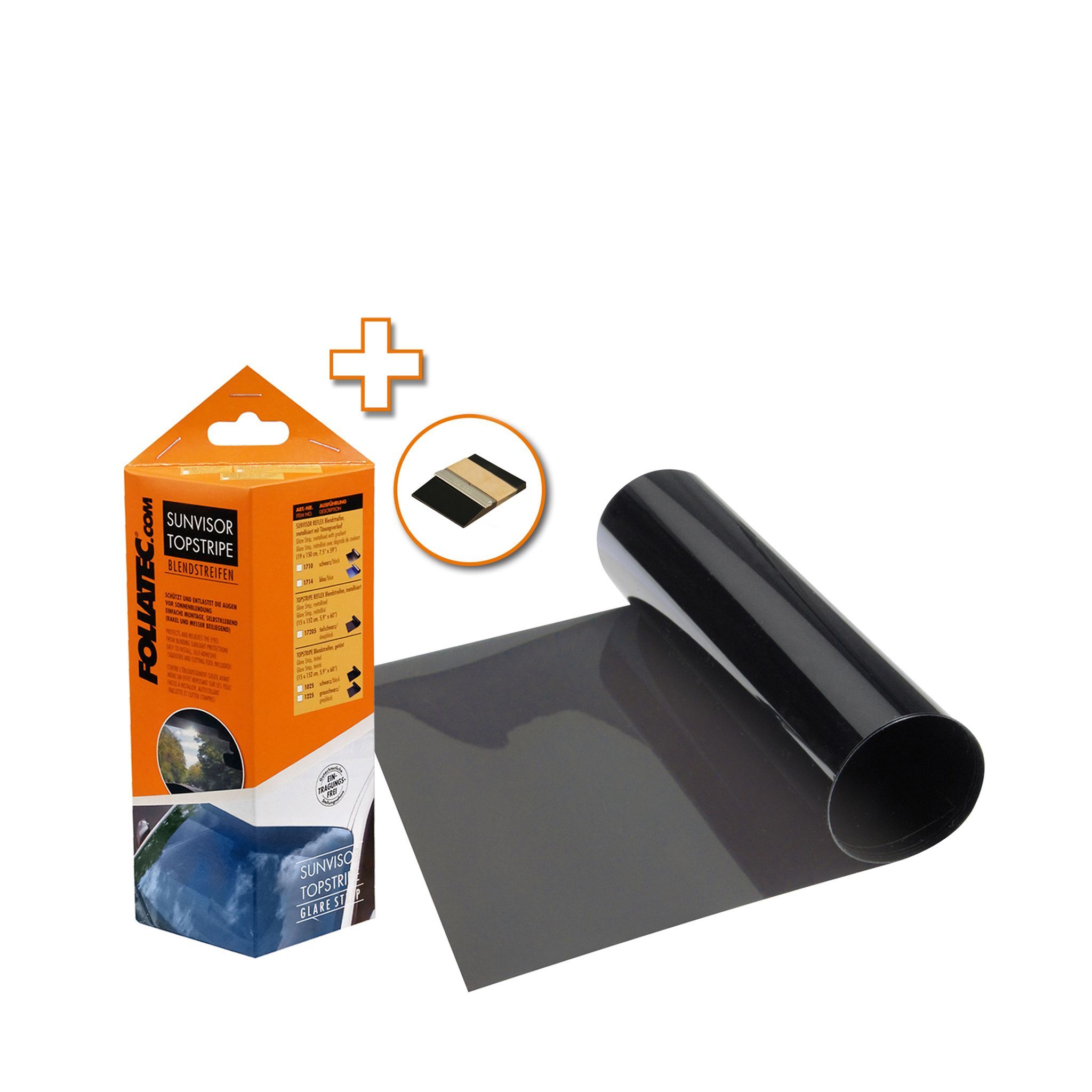 Tummennuskalvo Foliatec TOPSTRIPE, 15 x 152 cm, Savunharmaa