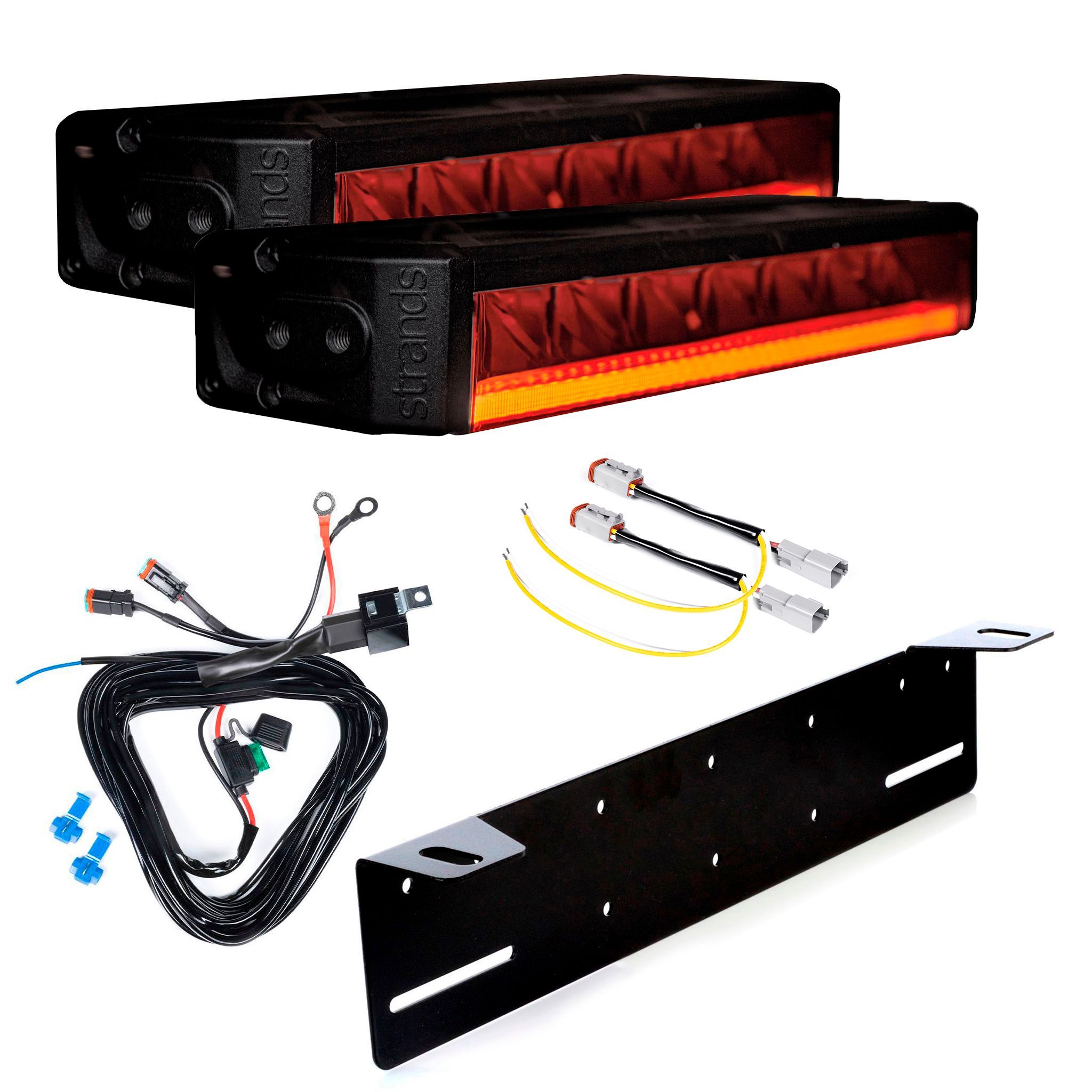 Led bar Strands Firefly 10 - Straight / 28 cm / 75W / Ref. 25, 2 pcs - Complete set (Underside mounting) afbeelding