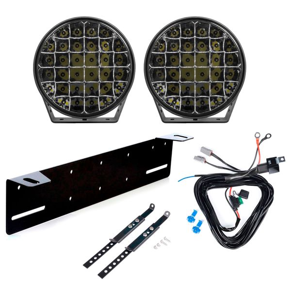 Additional light PURELUX 9110 - Round / 23 cm / 175W / Off-road, 2 pcs - Complete set afbeelding 1