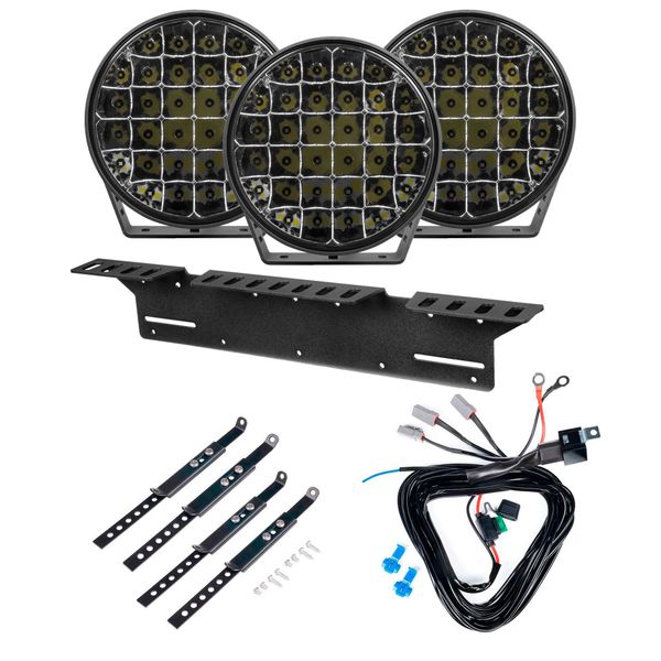 Additional light Purelux 9110 - Round / 23 cm / 175W / Off-road, 3 pcs - Complete set afbeelding