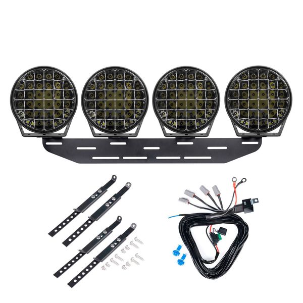 Additional light Purelux 9110 - Round / 23 cm / 175W / Off-road, 4 pcs - Complete set afbeelding 1