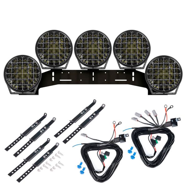 Additional light PURELUX 9110 - Round / 23 cm / 175W / Off-road, 5 pcs - Complete set (WRC) afbeelding 1