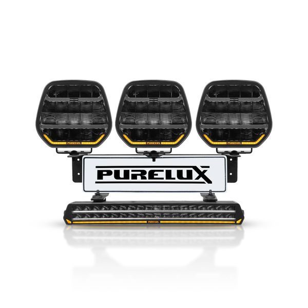 Extraljuspaket PURELUX WRC 10, 846W / 52 000 lm, Paket med svarta Panther 9-extraljus