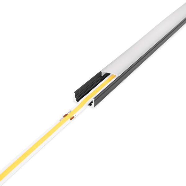Led strip profile AGGE Surface, surface-mounted, Black (100 cm) afbeelding