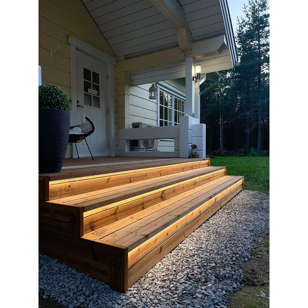 LED-listpaket Terrassbelysning AGGE (Vinklad profil), 5 m / 4000K / 15 W/m