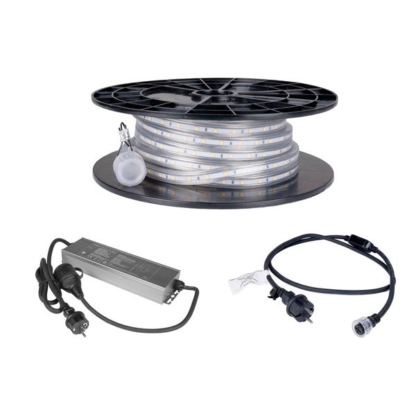 LED-list / Arbetsbelysning AGGE Lite 230V - 400 lm/m, 10 m, LED-list med n&auml;tsladd (3000K) + Powerbank