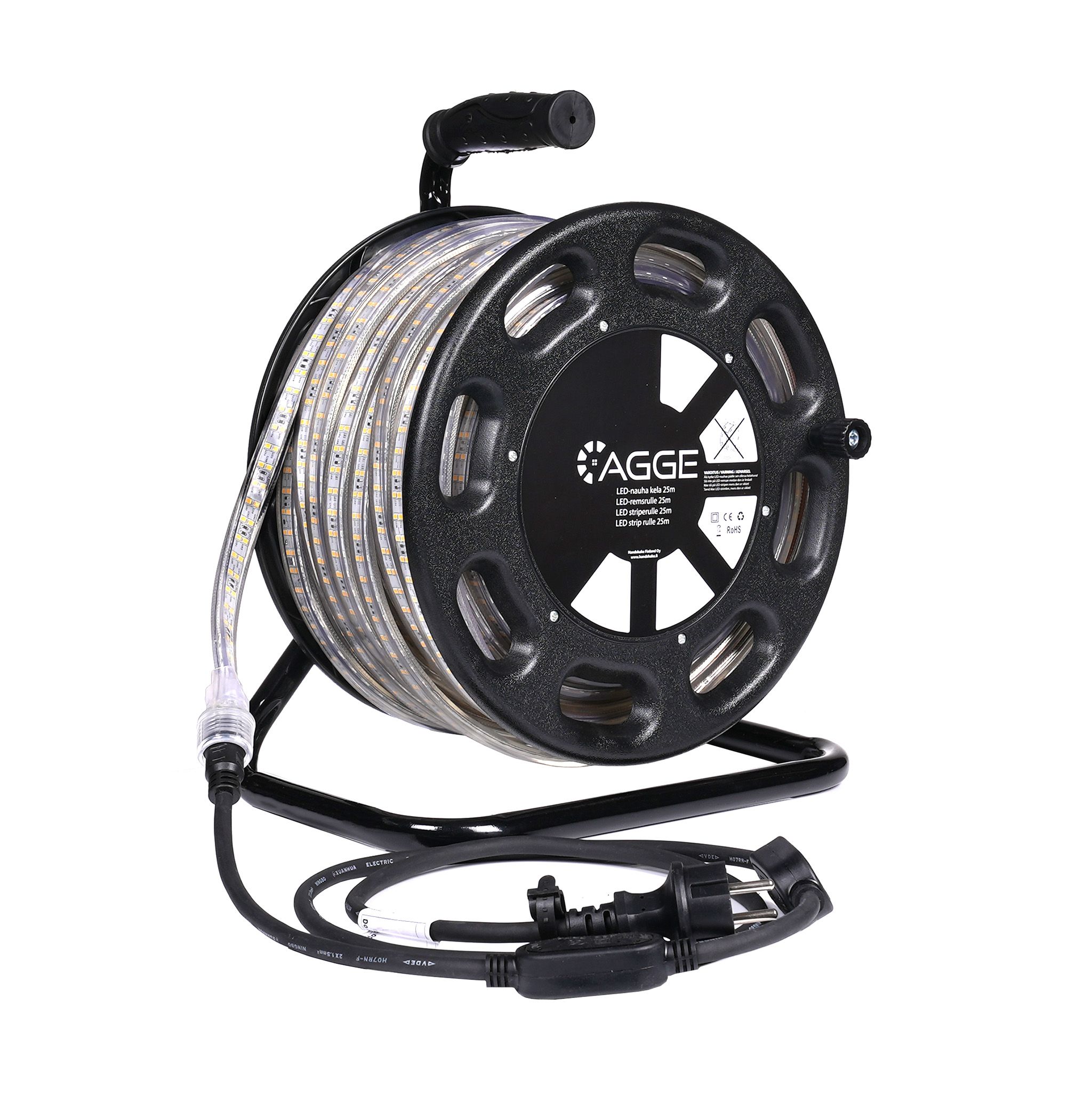 LED strip / Work light AGGE 230V - 1500 lm/m, 25 m - Reel, Strip with power cord (3000K) afbeelding