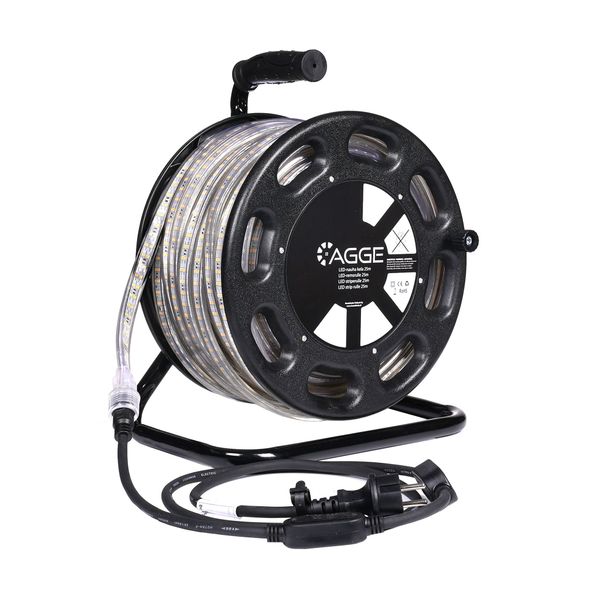 LED-list / Arbetsbelysning AGGE 230V - 1500 lm/m, 25 m - Rulle, LED-list med nätsladd (3000K)