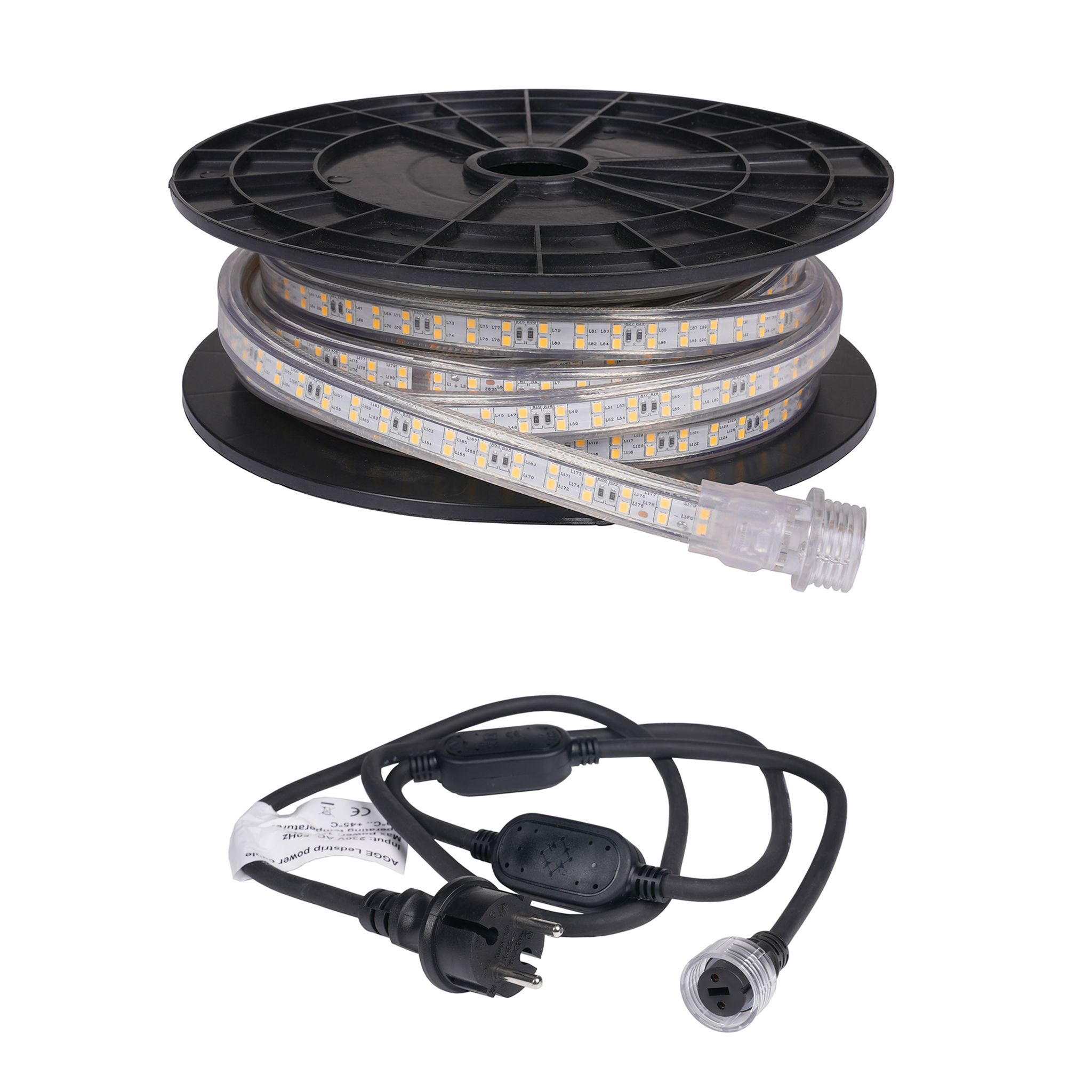 LED strip / Work light AGGE 230V - 1500 lm/m, 10 m, Strip with power cord (3000K) afbeelding