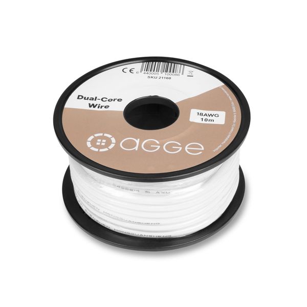 Tvåledarkabel för LED-lister AGGE Dual-Core, 18AWG/0,82 mm², 10 m