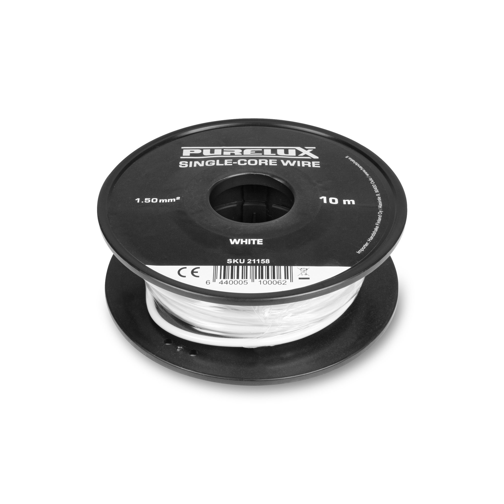 Sähköjohto Purelux Single-Core Wire - 16AWG / 10 m, Valkoinen