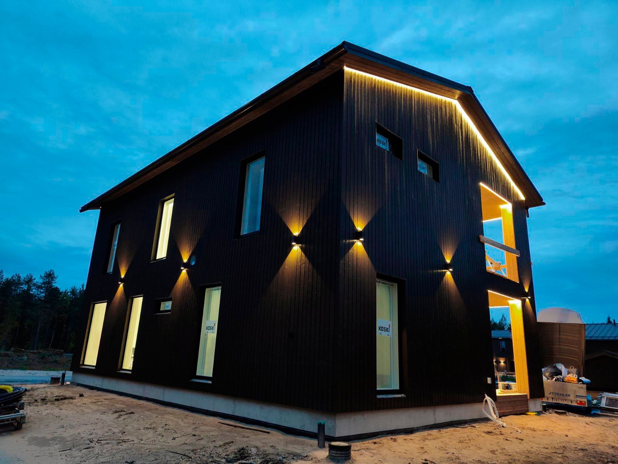 LED strip set for outdoor use AGGE - Complete set, Set with black profiles (4000K) afbeelding