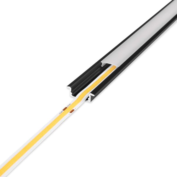 Aluminiumprofil för LED-list AGGE Recessed, infälld, Svart (200 cm)