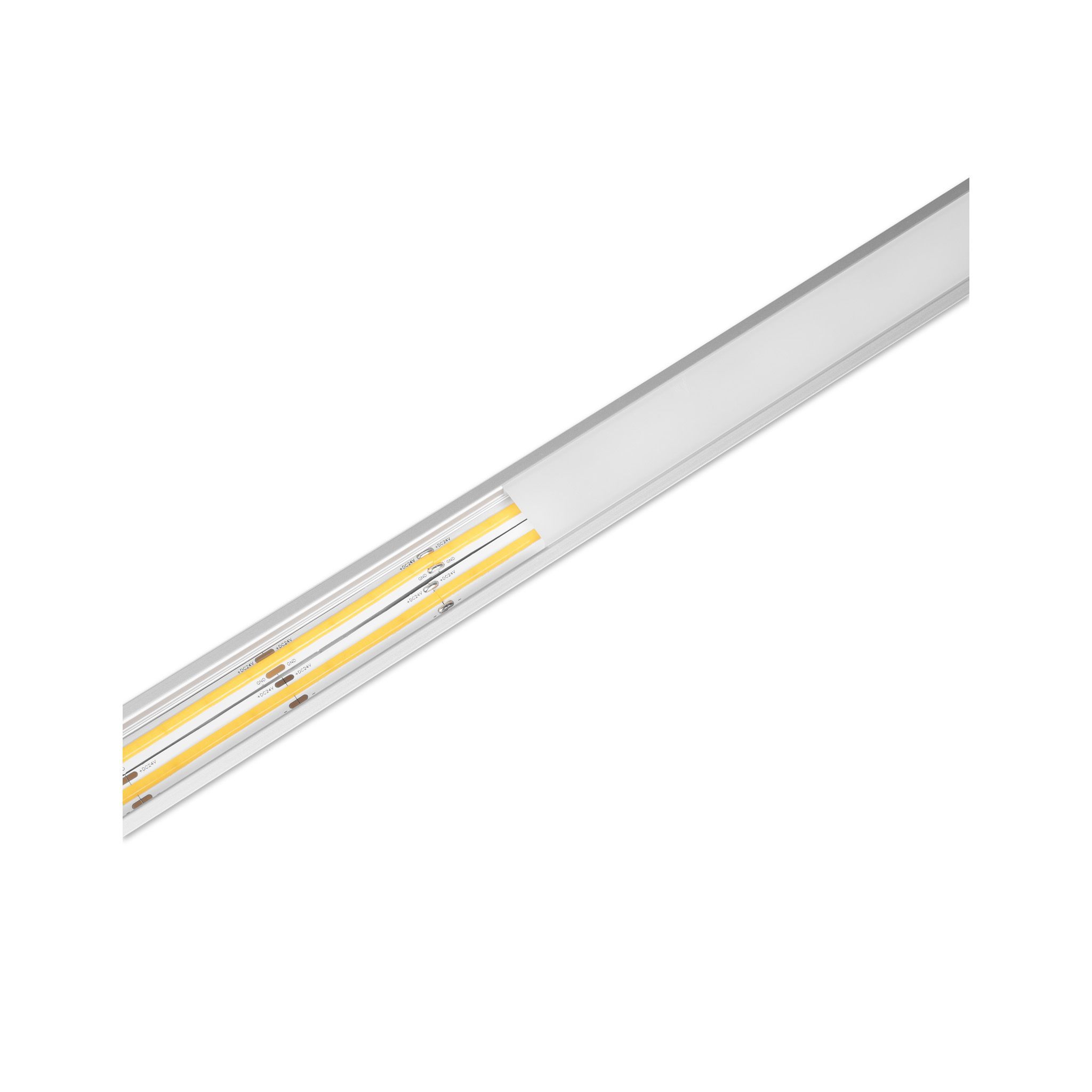 Led strip profile AGGE Wide Recessed, recessed, Silver (200 cm) afbeelding