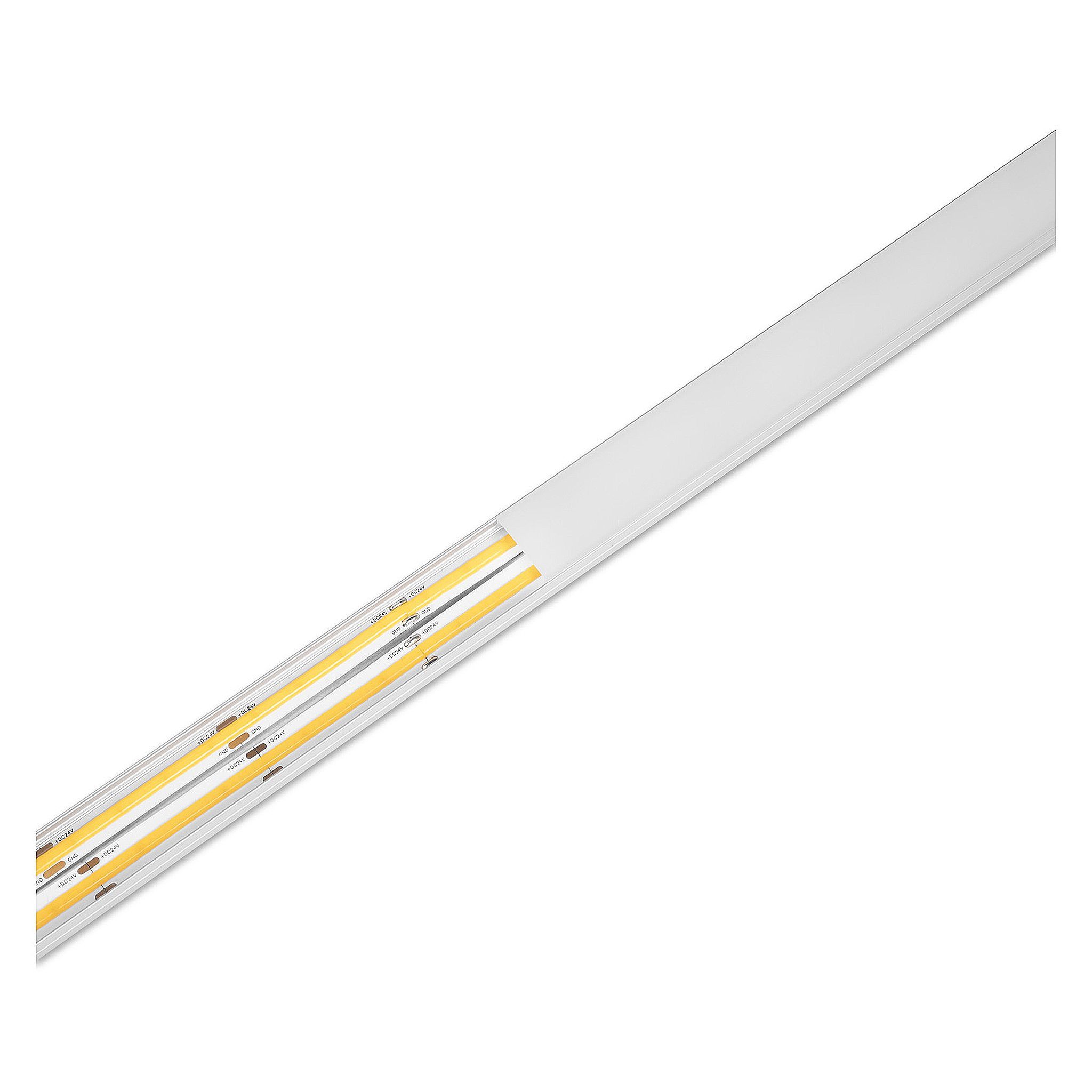 Alumiiniprofiili LED-nauhalle AGGE Wide Surface, pinta-asennettava, Hopea (200 cm)