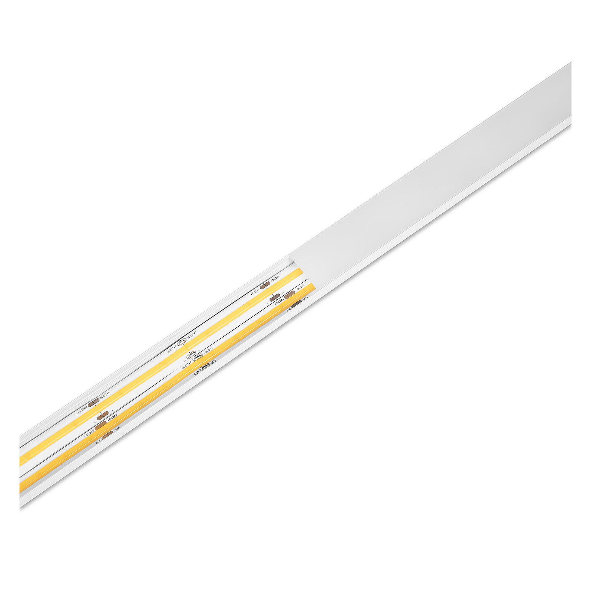 Led strip profile AGGE Wide Surface, surface-mounted, White (200 cm) afbeelding