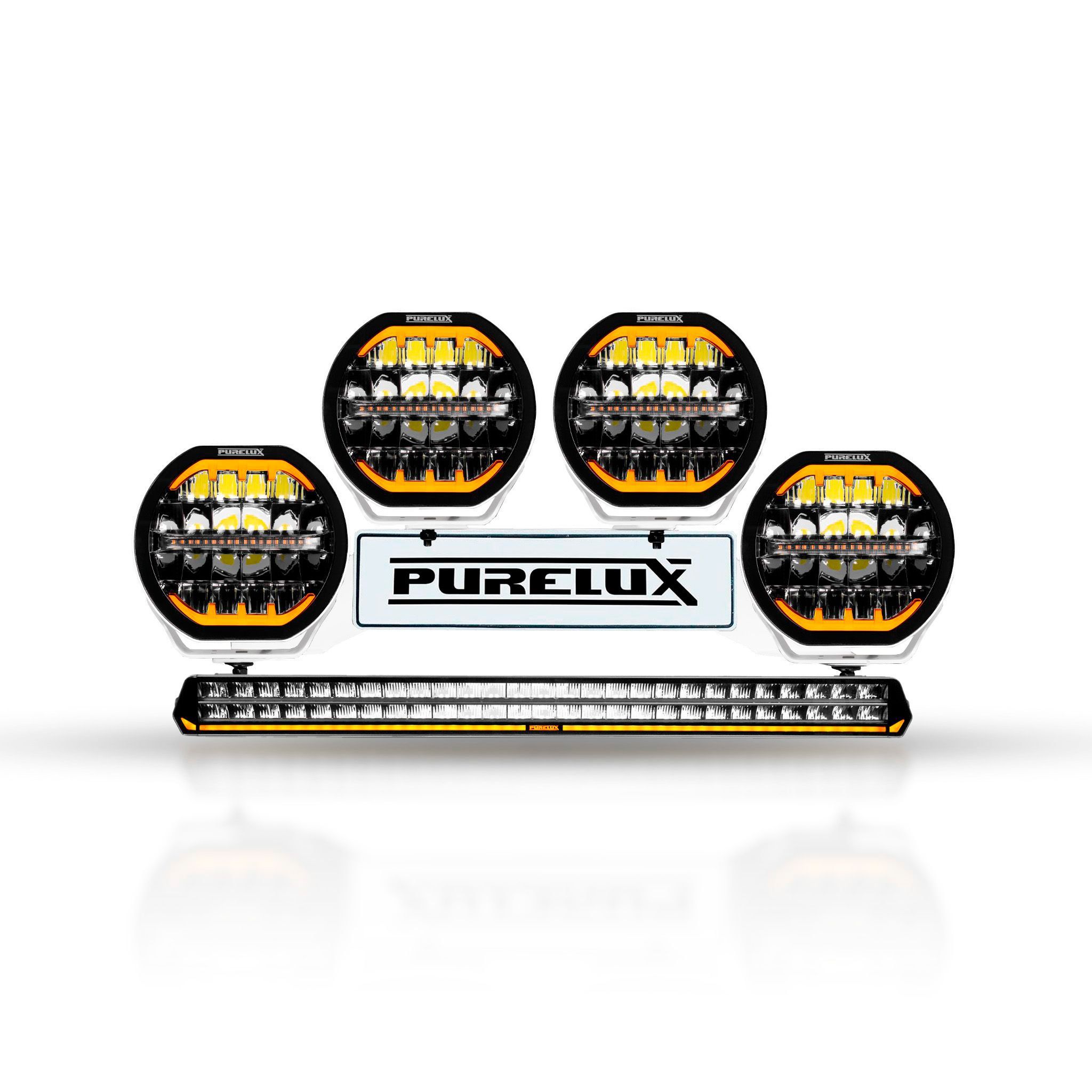 Lisävalosetti Purelux WRC 27, 964W / 68 500 lm - Täydellinen setti, Valkoisilla Ranger 9 -valoilla