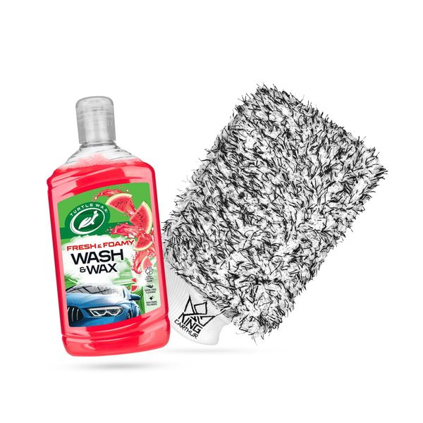 Bilschampo TURTLE WAX Fresh Foamy Shampoo Watermelon - Neutralt, 500 ml + Tvätthandske
