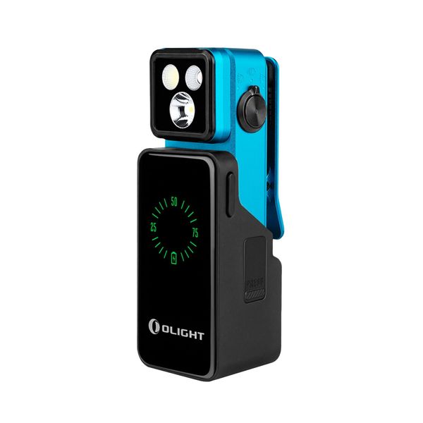 Lommelykt OLIGHT Oclip 2 Pro Premium - 530 lm / 92 mm / Oppladbar, Bl&aring;