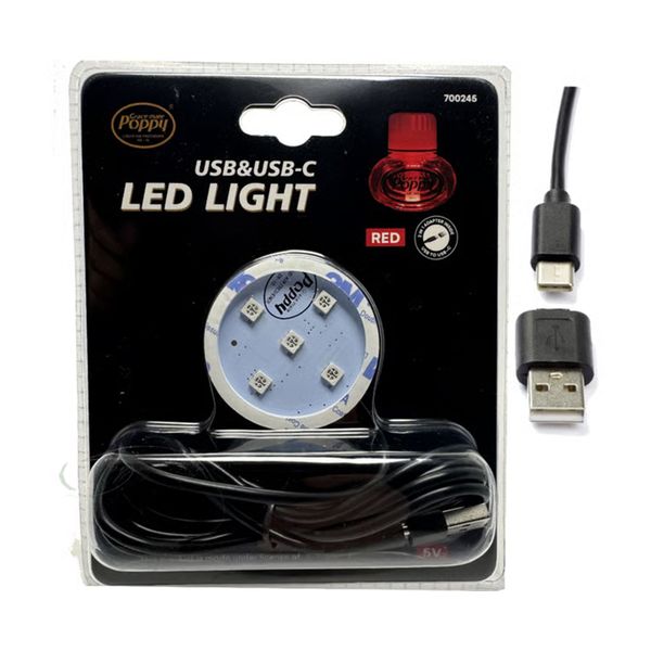 GRACE MATE POPPY Rød LED-light base, USB-C