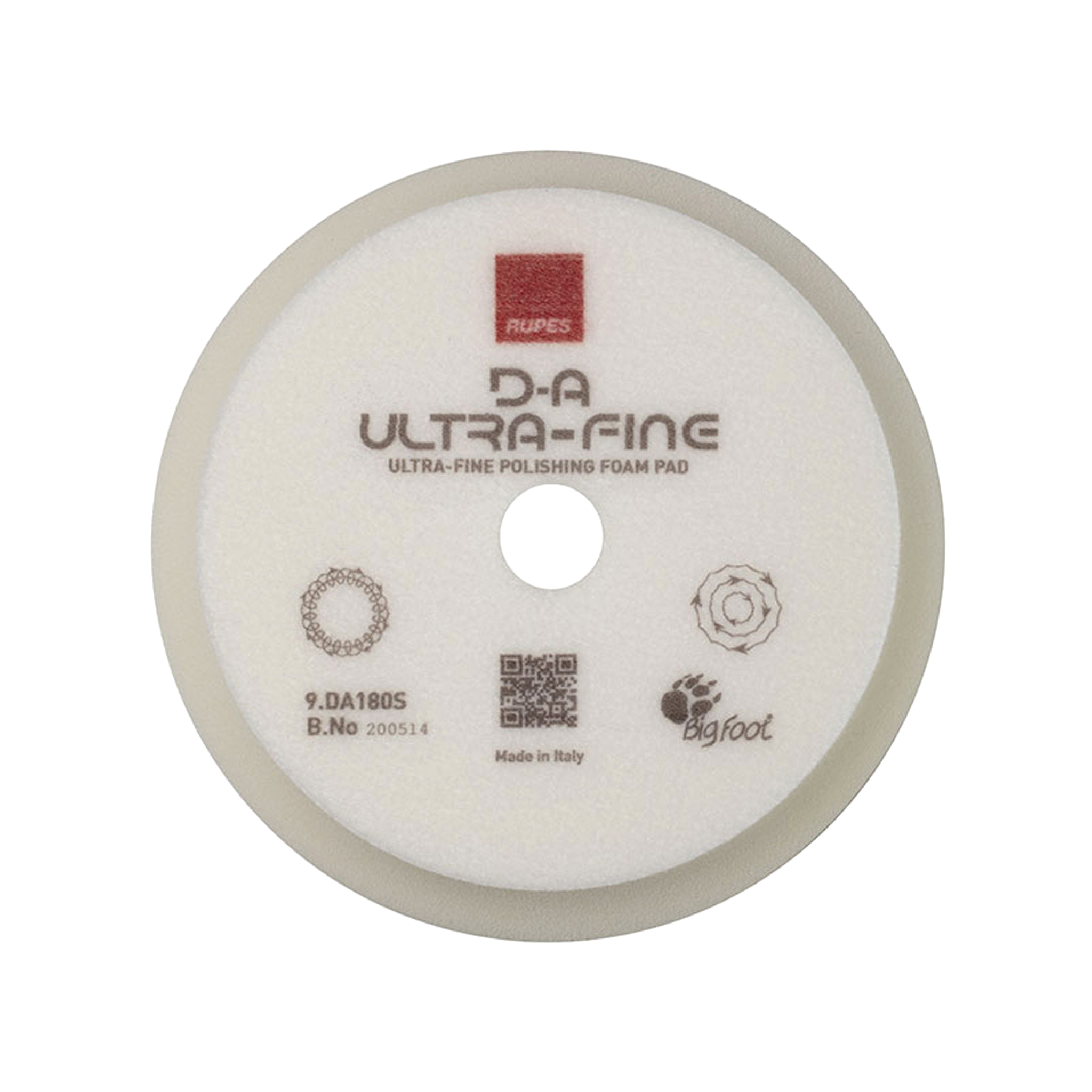 Poleringspute, Rupes D-A Ultra Fine, Hvit, 150/180 mm