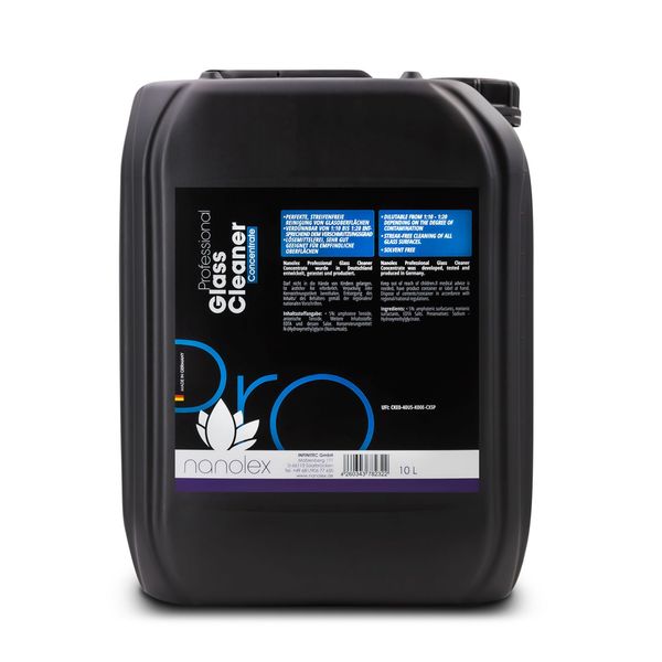 Lasinpesuaine Nanolex Professional Glass Cleaner Concentrate (Tiiviste), 10 000 ml / Kanisteri
