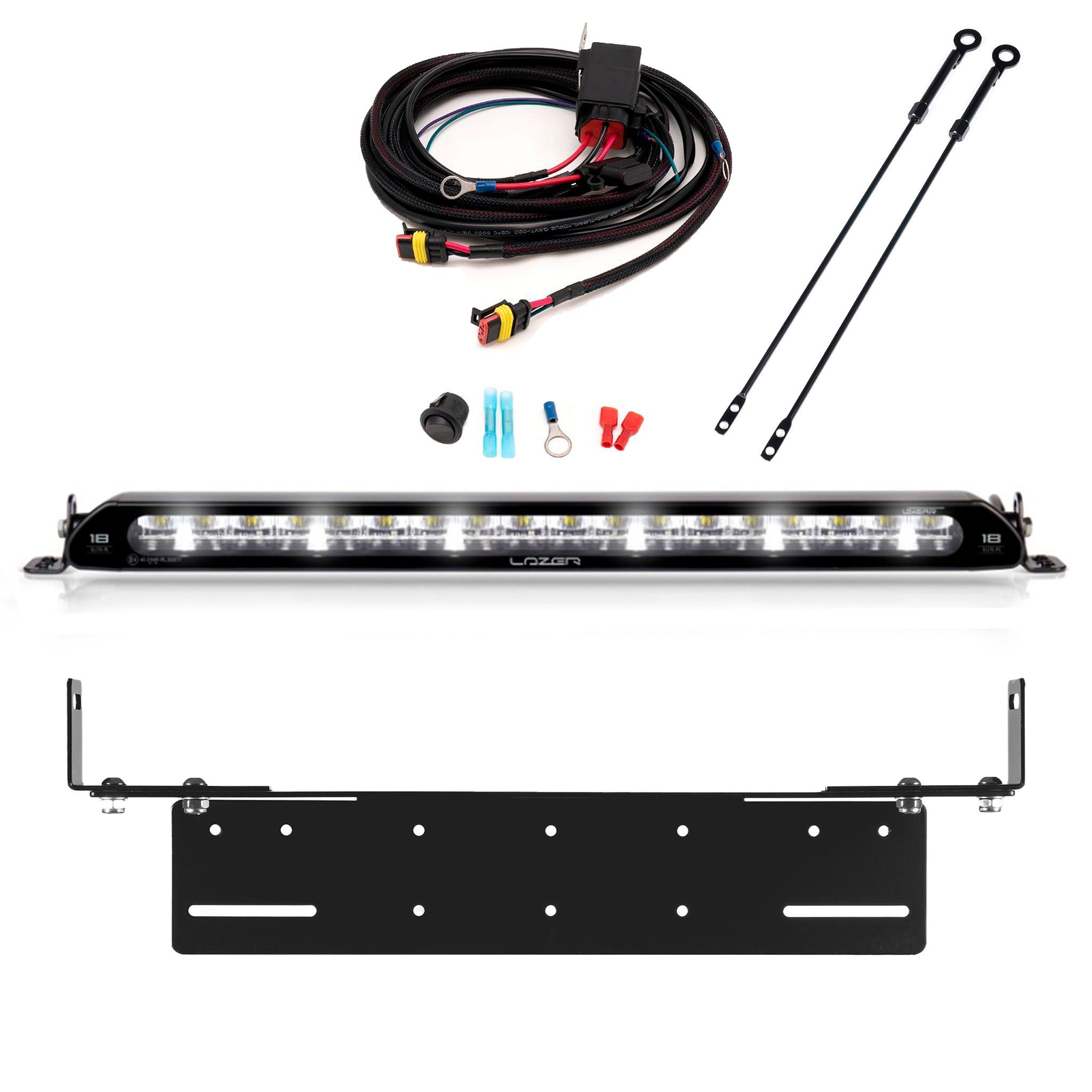 Led bar Lazer Linear 18 Elite with Position Light - Straight / 53 cm / 126W, 1 pc - Complete set with adjustable mounting afbeelding