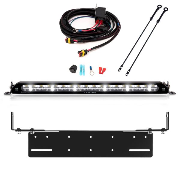 Ekstralys LAZER Linear 18 Elite med parkeringslys - Flat / 53 cm / 108W, 1 stk. - sett med justerbar holder