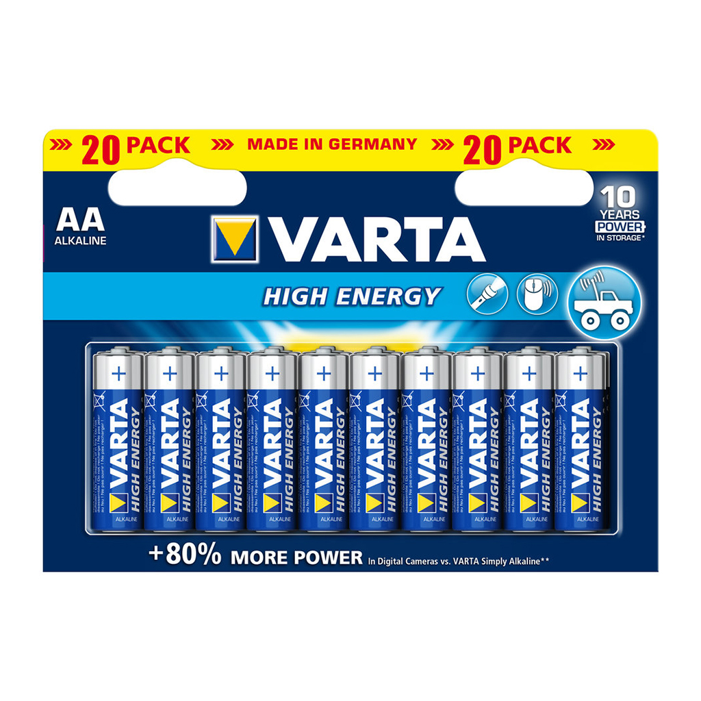 AAA-batteri VARTA High Energy, 1 pakke (20 stk.)