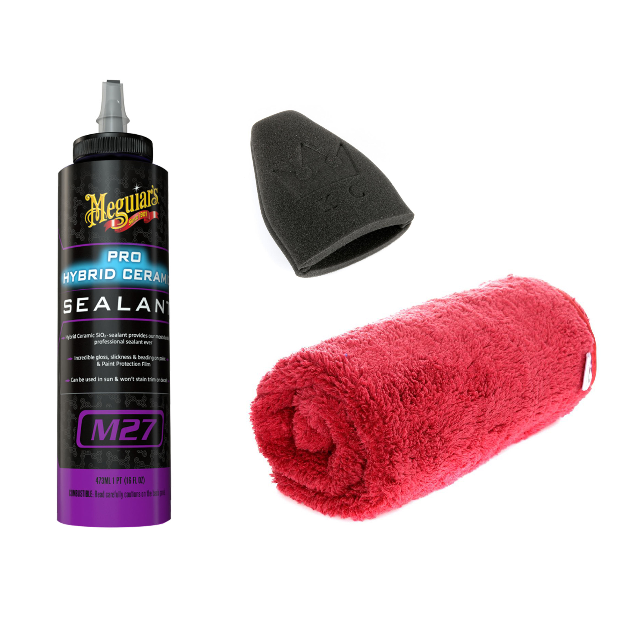 Kuva tulossa: Autovaha Meguiars M27 Pro Hybrid Ceramic Sealant, Vaha + Kiillotusliina + Vahanlevitin, 473 ml