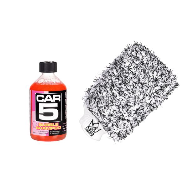 Autoshampoo CAR5 Bubble Shampoo - Neutraali, 500 ml + KC Premium Wash Mitt