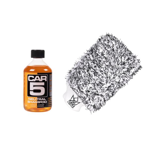 Autoshampoo CAR5 Shampoo - Neutraali, 500 ml + KC Premium Wash Mitt