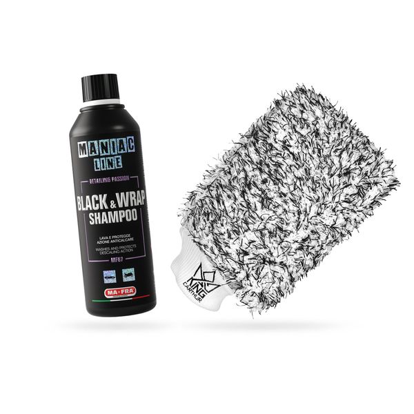 Bilschampo Mafra Maniac Black & Wrap Shampoo, 500 ml, 500 ml + Wash mitt