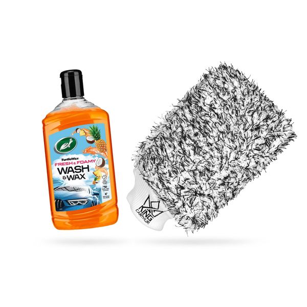 Bilschampo Turtle Wax Fresh & Foamy Shampoo, 500 ml + Wash mitt
