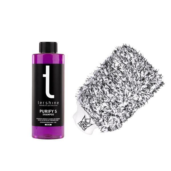 Bilschampo tershine Purify S Hallon - Keramiskt, 500 ml + Wash Mitt