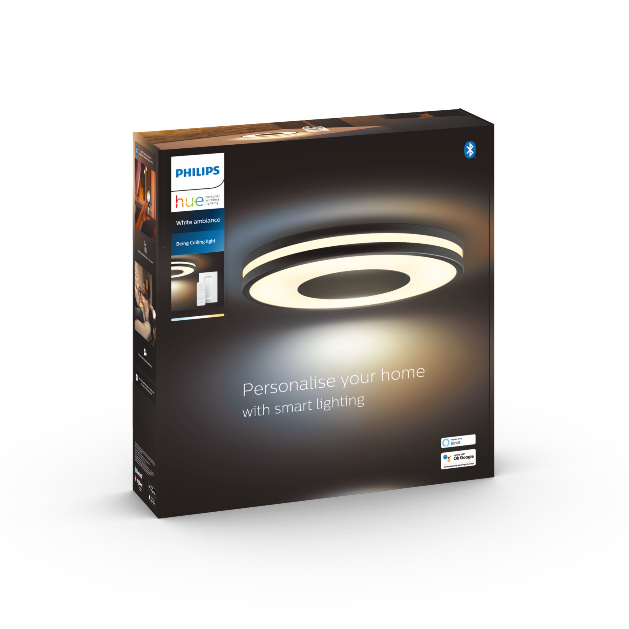 Kattovalaisin Philips Hue Being 22.5W, 2200-6500K, Musta | Alk. 188,90 €