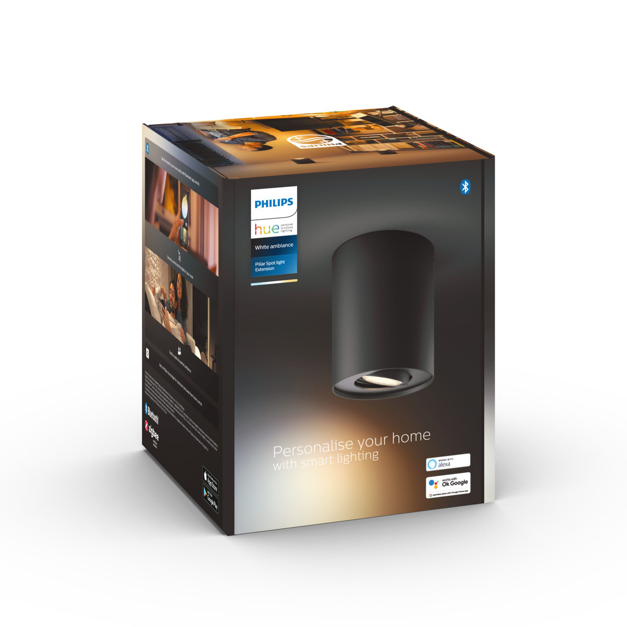 Kattovalaisin Philips Hue Pillar, GU10, Musta | Alk. 64,90 €