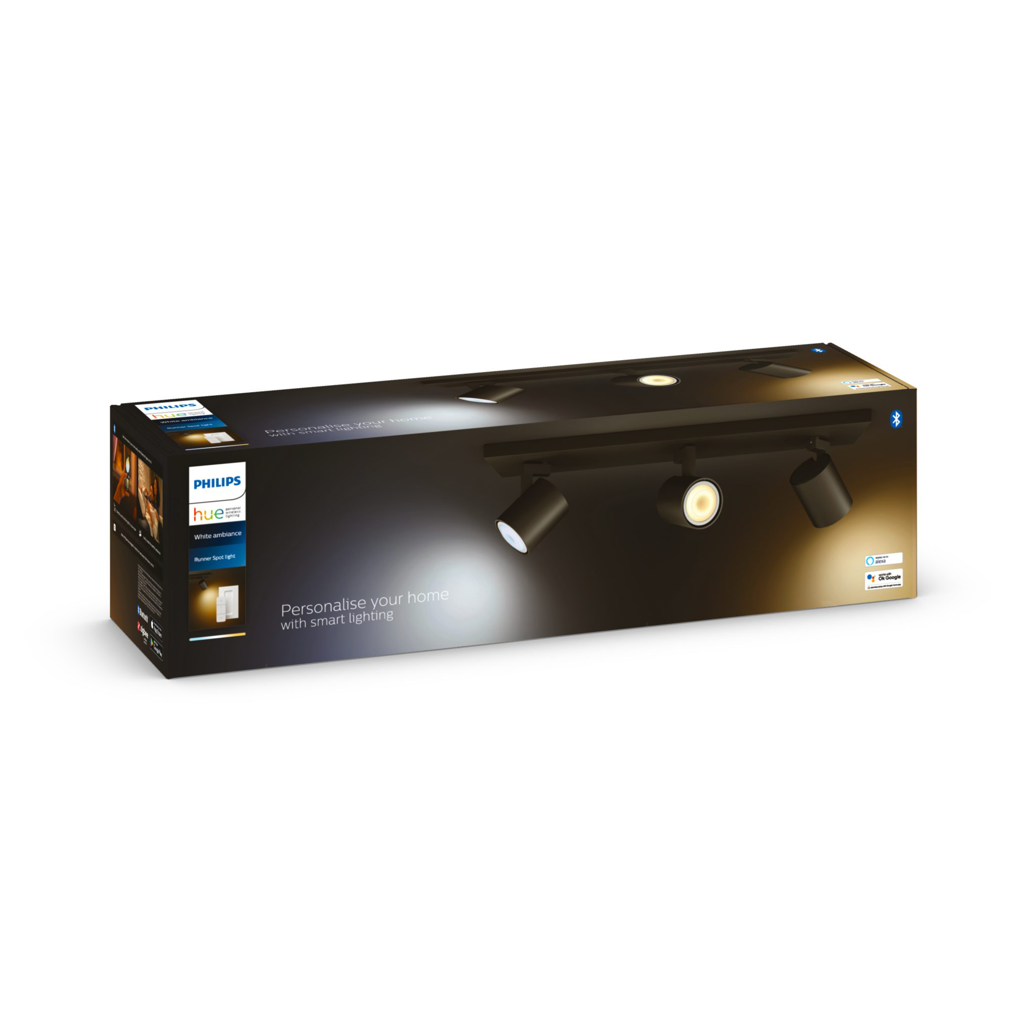 Kattovalaisin Philips Hue Runner Triple, GU10, Musta | Alk. 198,90 €