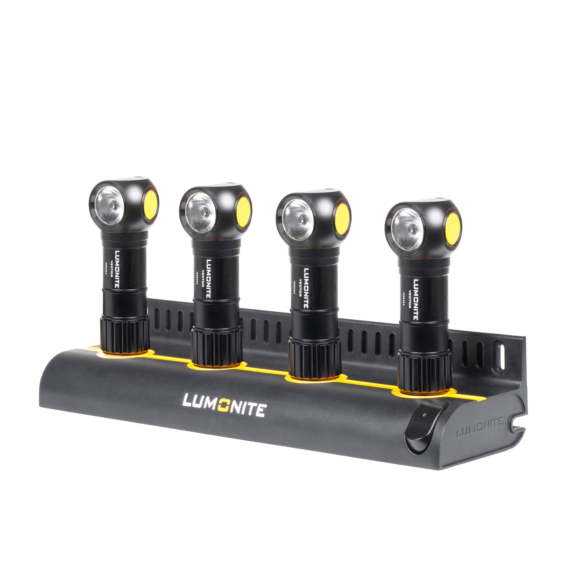 Multi-charging station LUMONITE® 4-Slot Charging Station V2, Charging station + 4 x Lumonite Vector V2 afbeelding