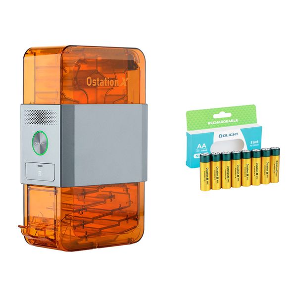 AA-Laddstation OLIGHT Ostation X AA - 32 x AA, Laddstation + 8 st Olight AA-batterier