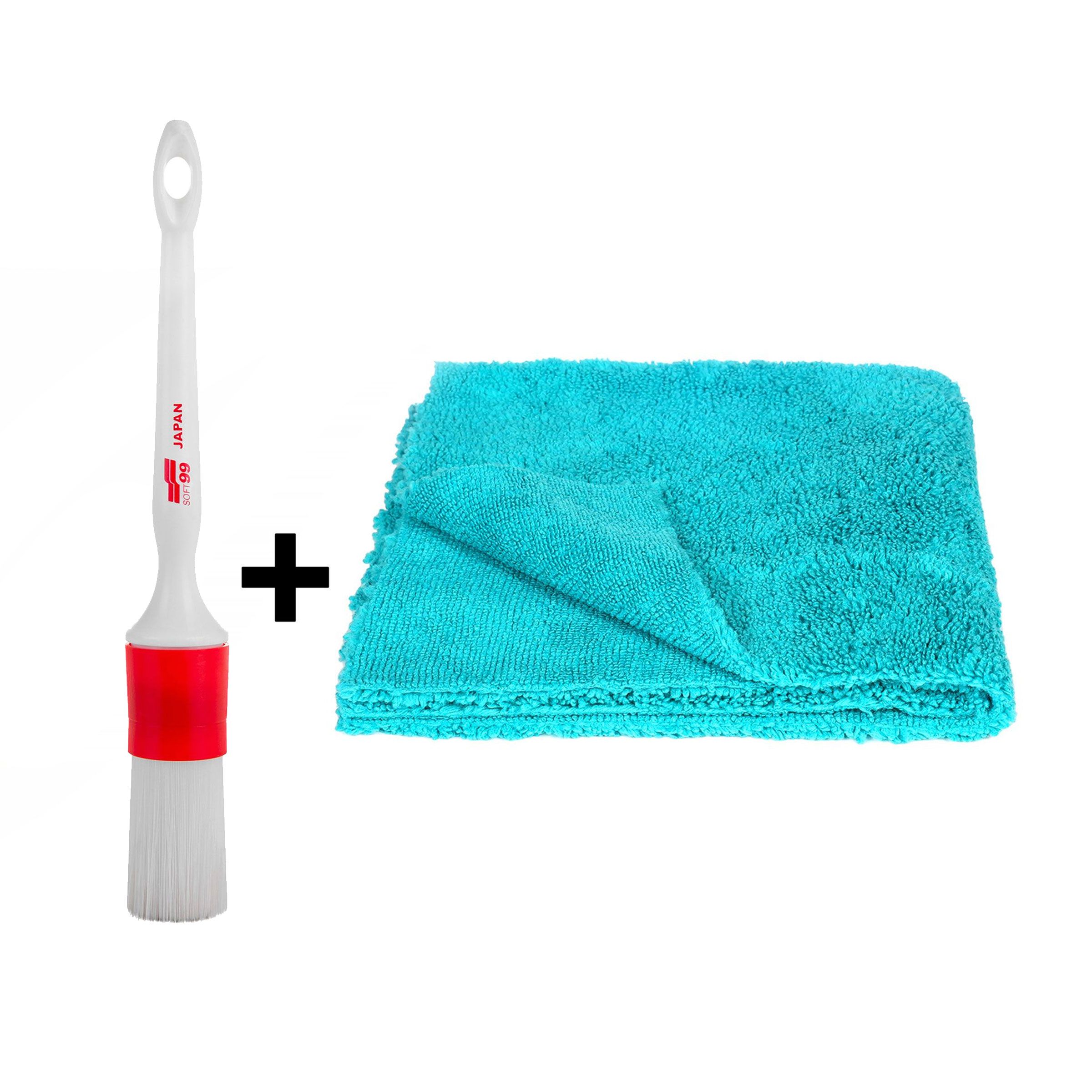 Rengjøringsbørste Soft99 Detailing brush (Exterior), 24 mm Børste + Mikrofiberklut CAR5 All-purpose Towel