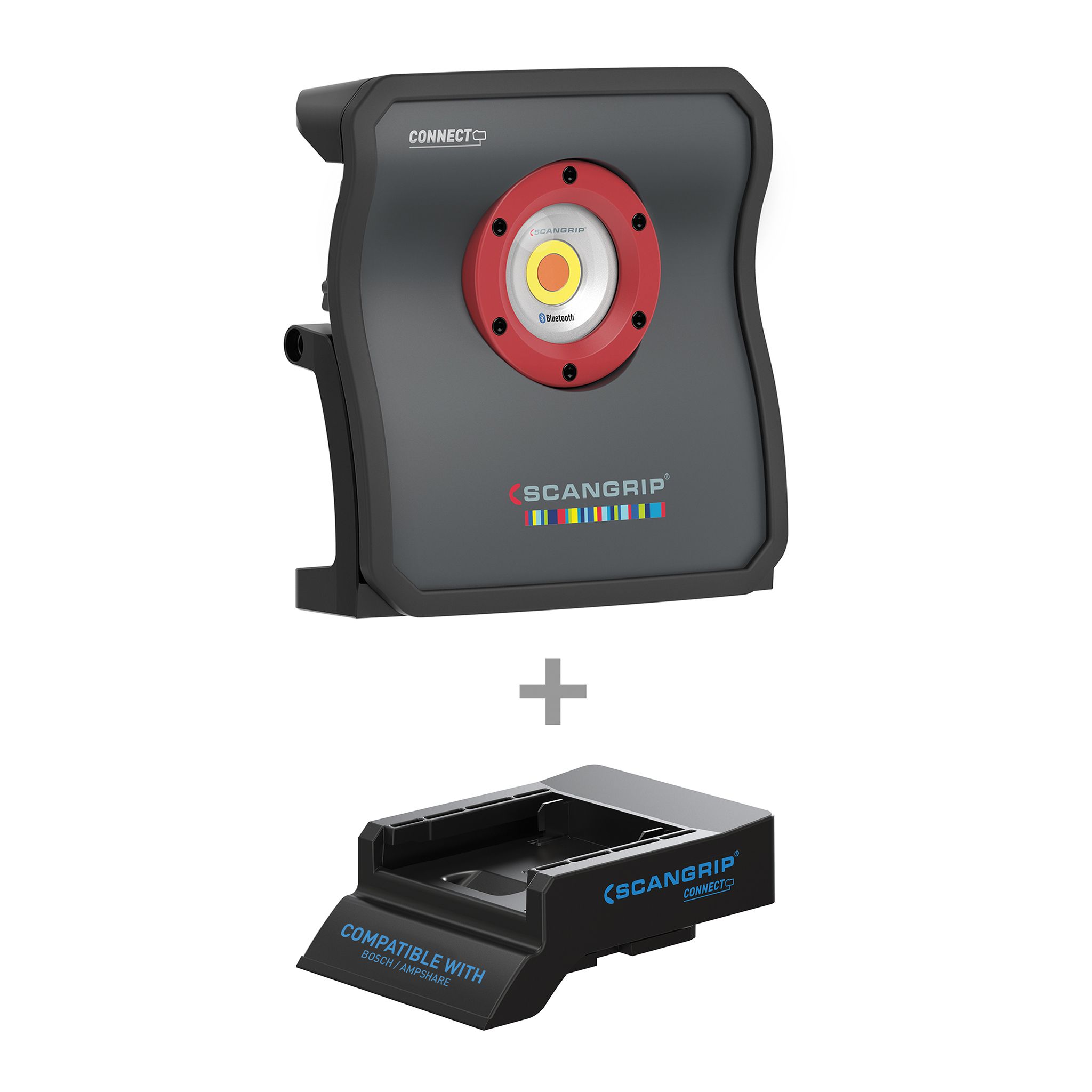 Undersøkelseslampe Scangrip Multimatch 8 CONNECT, 8000 lm, Lampe for Bosch/Ampshare-batterier