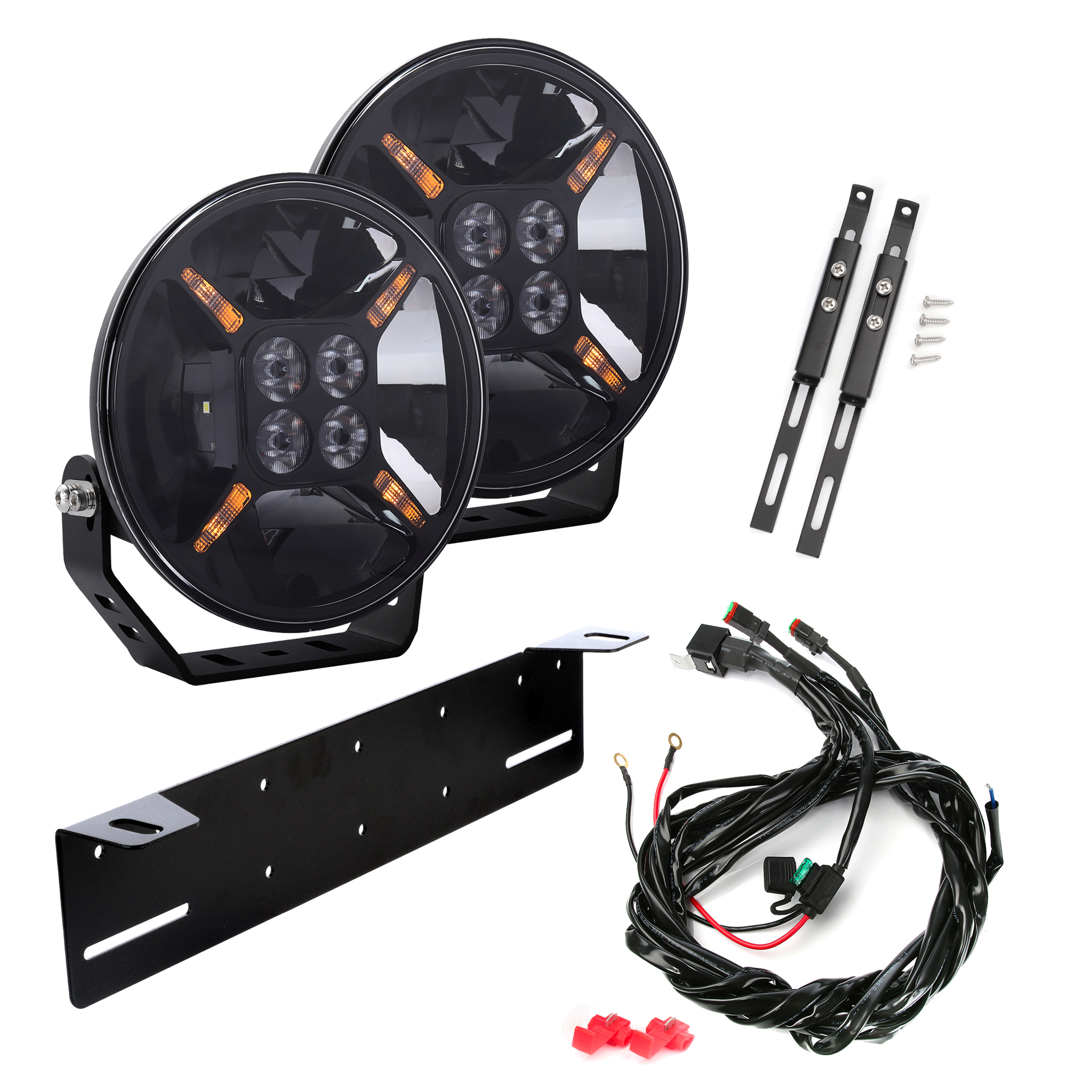 Extraljus Purelux Road 760 TIR - Runda / 18 cm / 60W, 2 st - Komplett paket