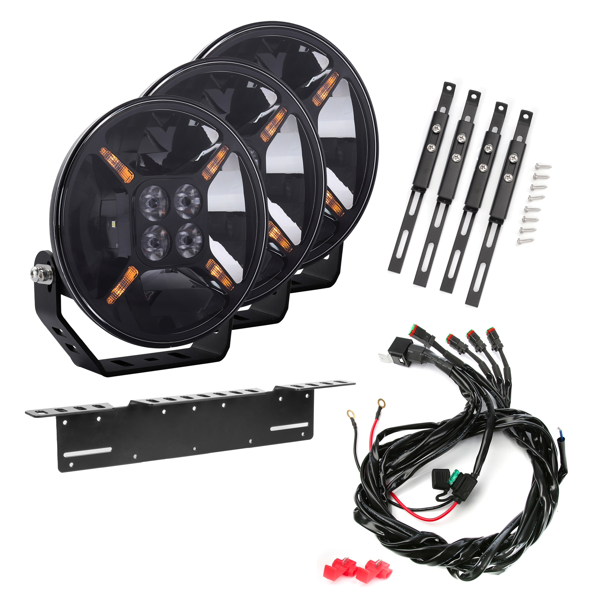 Extraljus Purelux Road 760 TIR - Runda / 18 cm / 60W, 3 st - Komplett paket