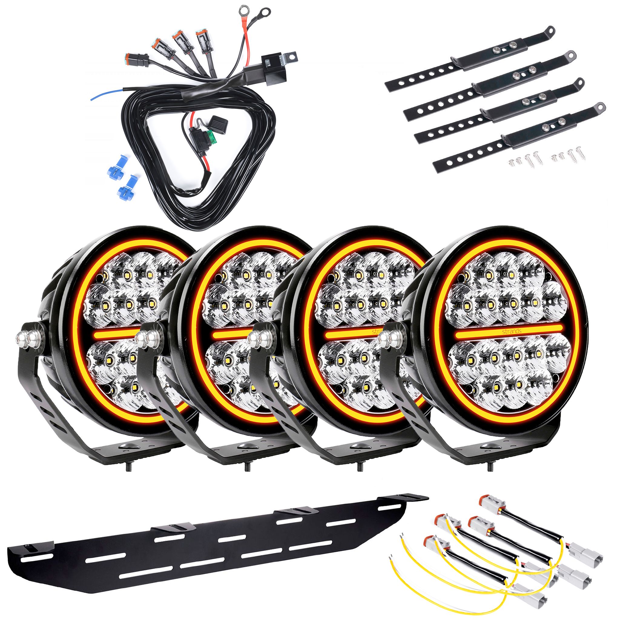 Auxiliary light Strands Siberia Night Ranger 7 - Round / 18 cm / 80W, 4 pcs - Complete package afbeelding